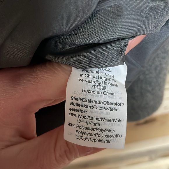 J.Crew Mercantile size 10 Gray Wool with Satin Liner Mock Neck Coat with Pockets - Picture 5 of 7